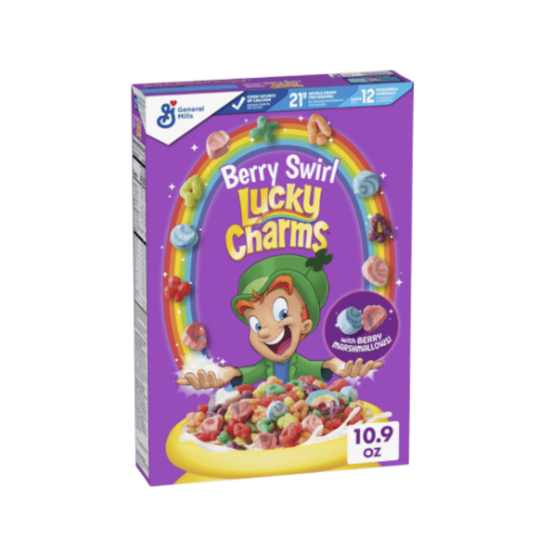 Lucky Charms Berry Swirl 317gr, Lucky Charms Με Γεύση Μούρο Και Marshmallows 317γρ